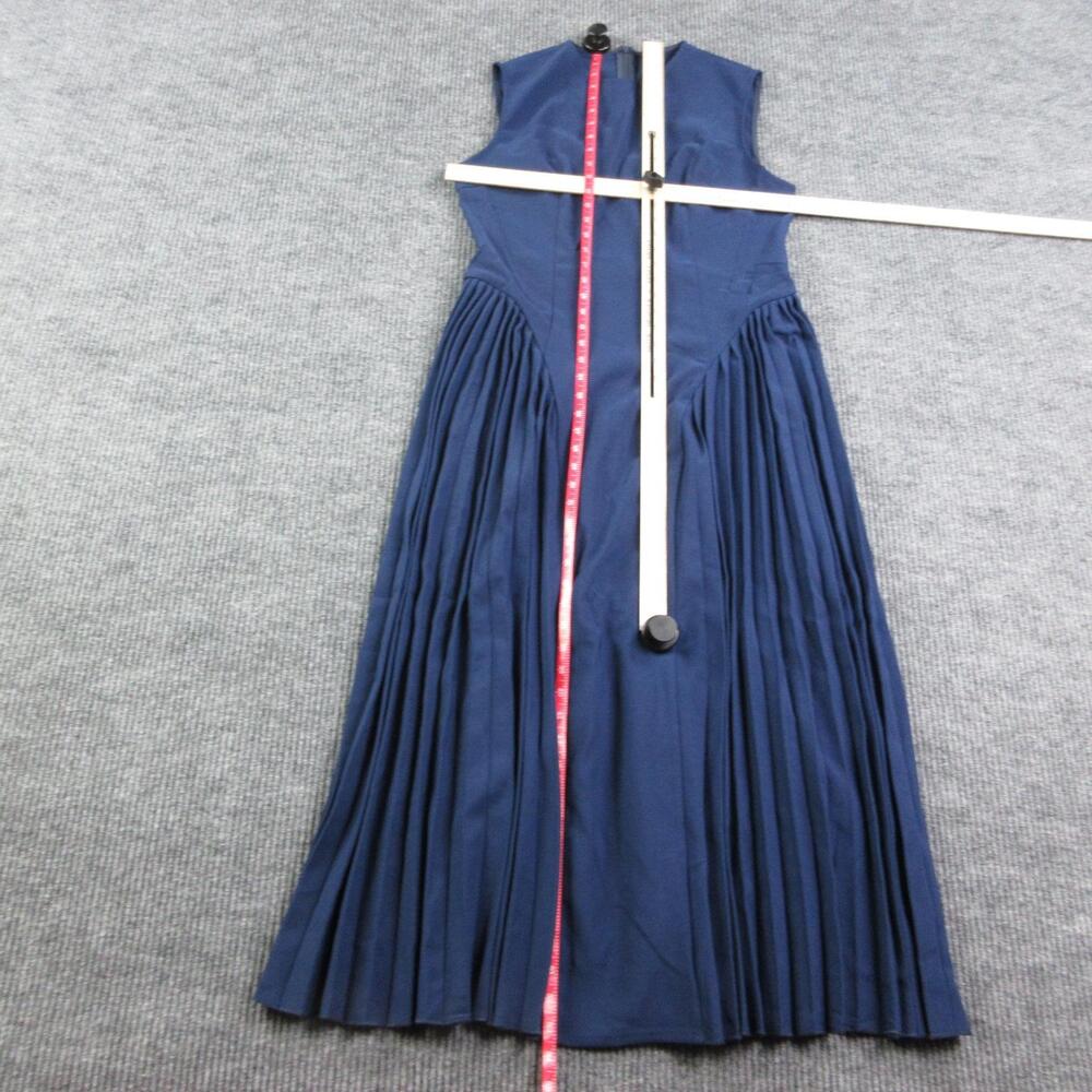 COMMENSE Dress Womens XL Blue Fit & Flare Maxi Pleated Sleeveless Round Neck NWT - Picture 6 of 16